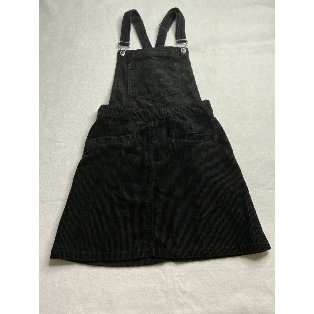 H&M Divided Black Corduroy Overall Dress Women Size 4